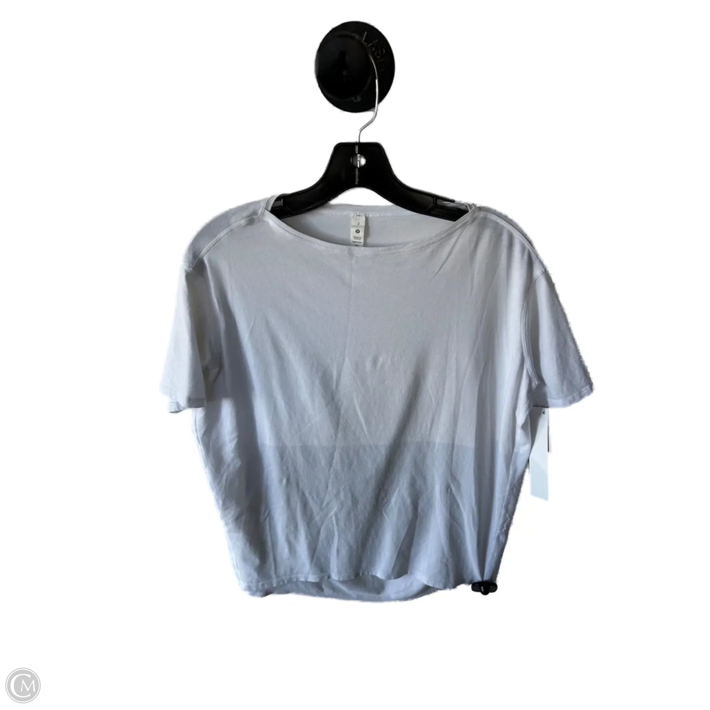 Athletic Top Short Sleeve By Lululemon In White, Size: Xs