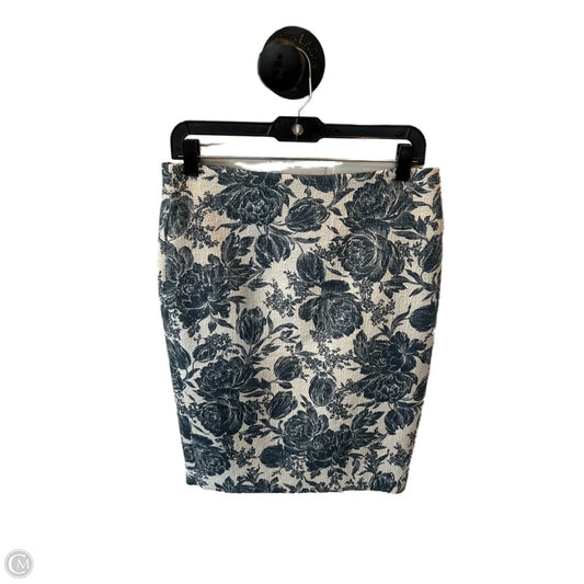 Skirt Midi By Ann Taylor In Blue & White, Size: 10