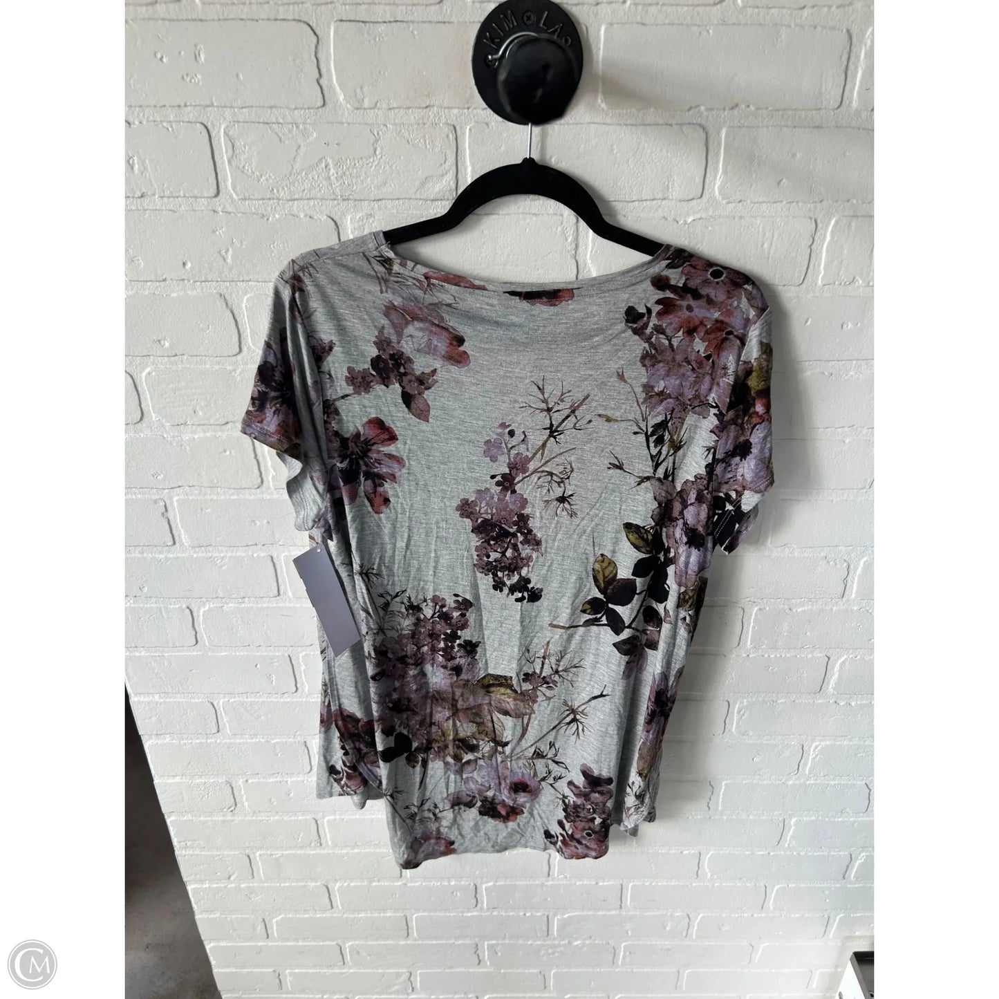Top Short Sleeve By Simply Vera In Grey & Purple, Size: L