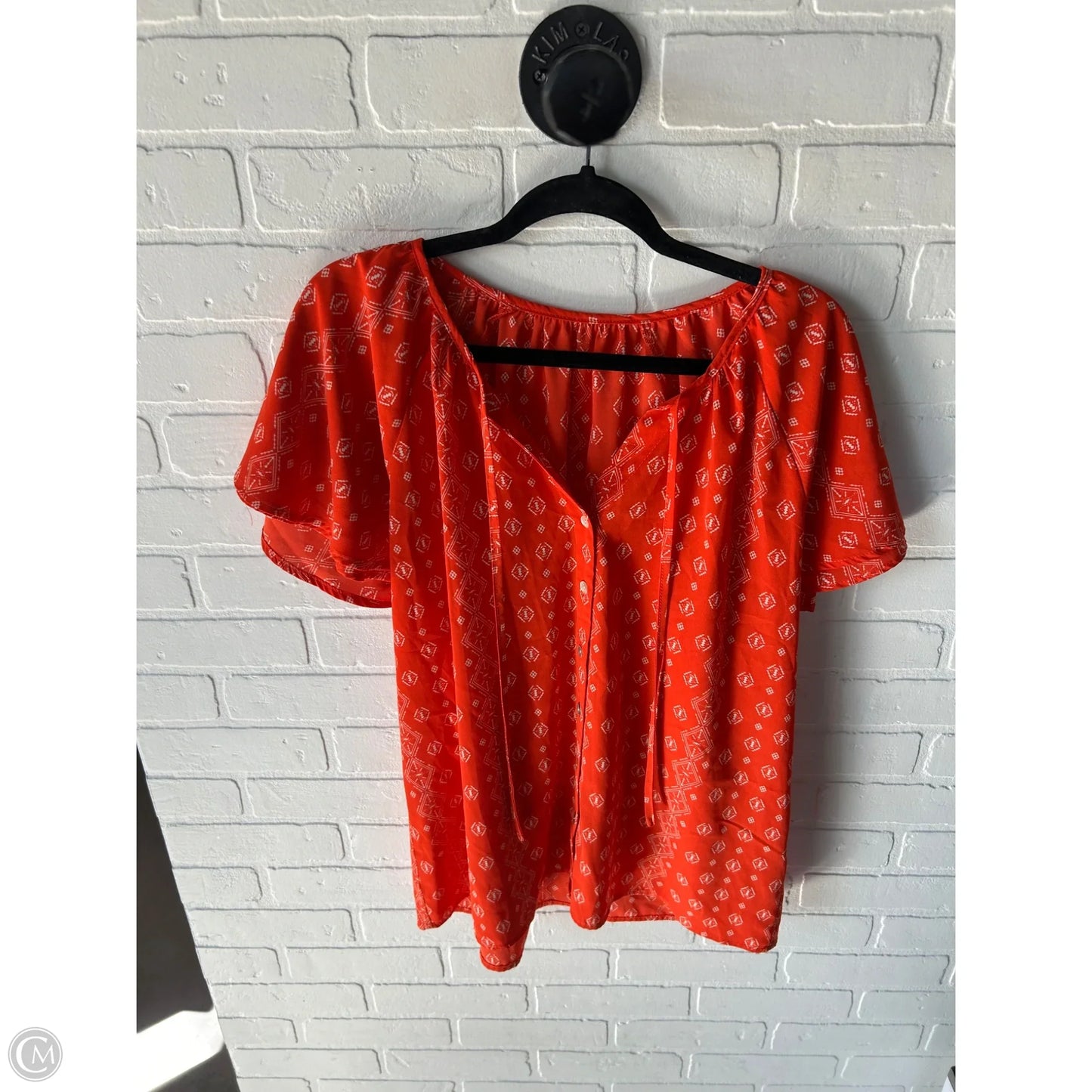 Top Short Sleeve By Clothes Mentor In Orange, Size: Xl