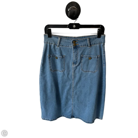 Skirt Midi By Clothes Mentor In Blue Denim, Size: 8