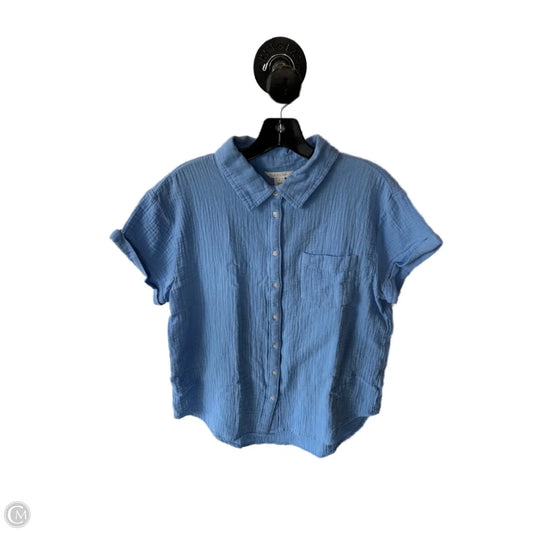 Top Short Sleeve By Caslon In Blue, Size: M