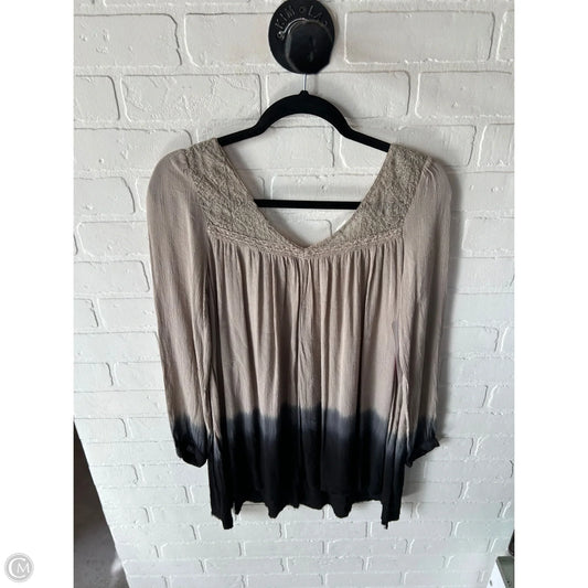 Top Long Sleeve By Free People In Black & Tan, Size: Xs