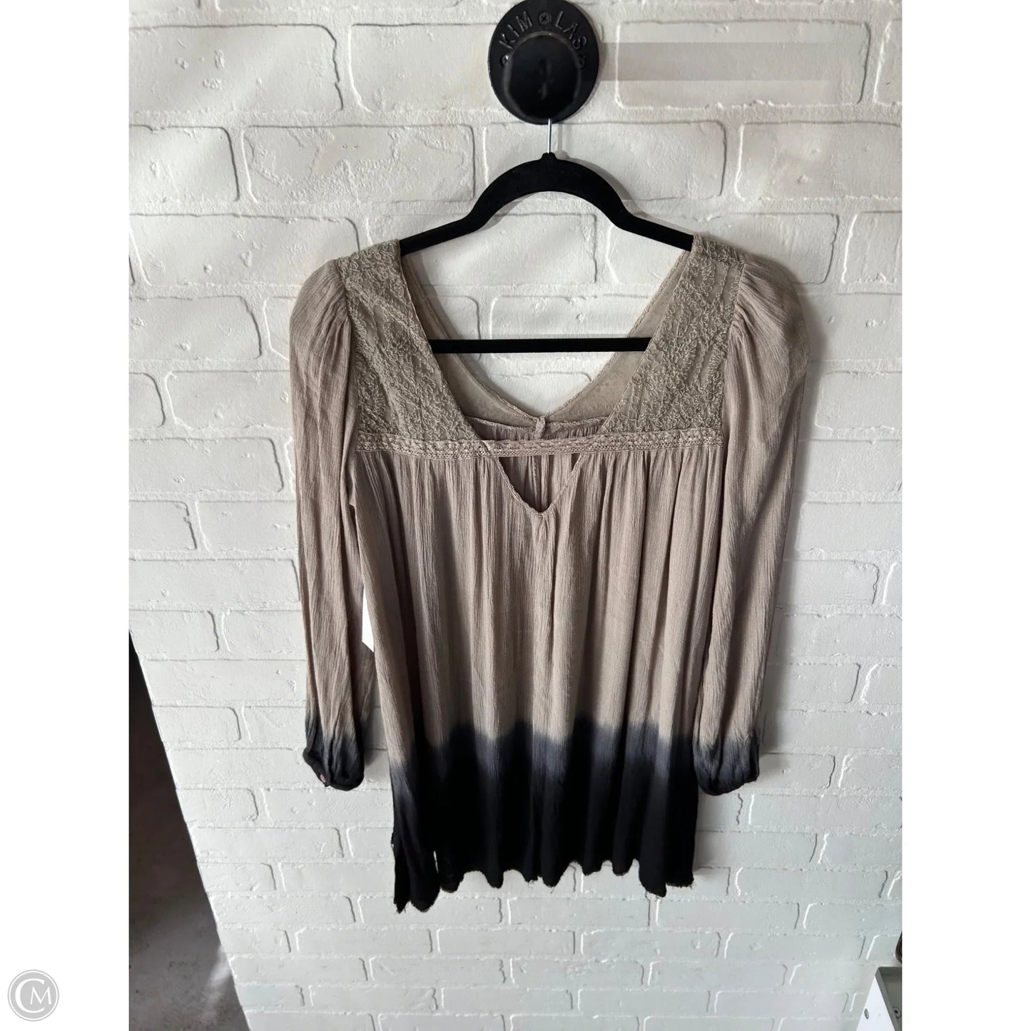 Top Long Sleeve By Free People In Black & Tan, Size: Xs