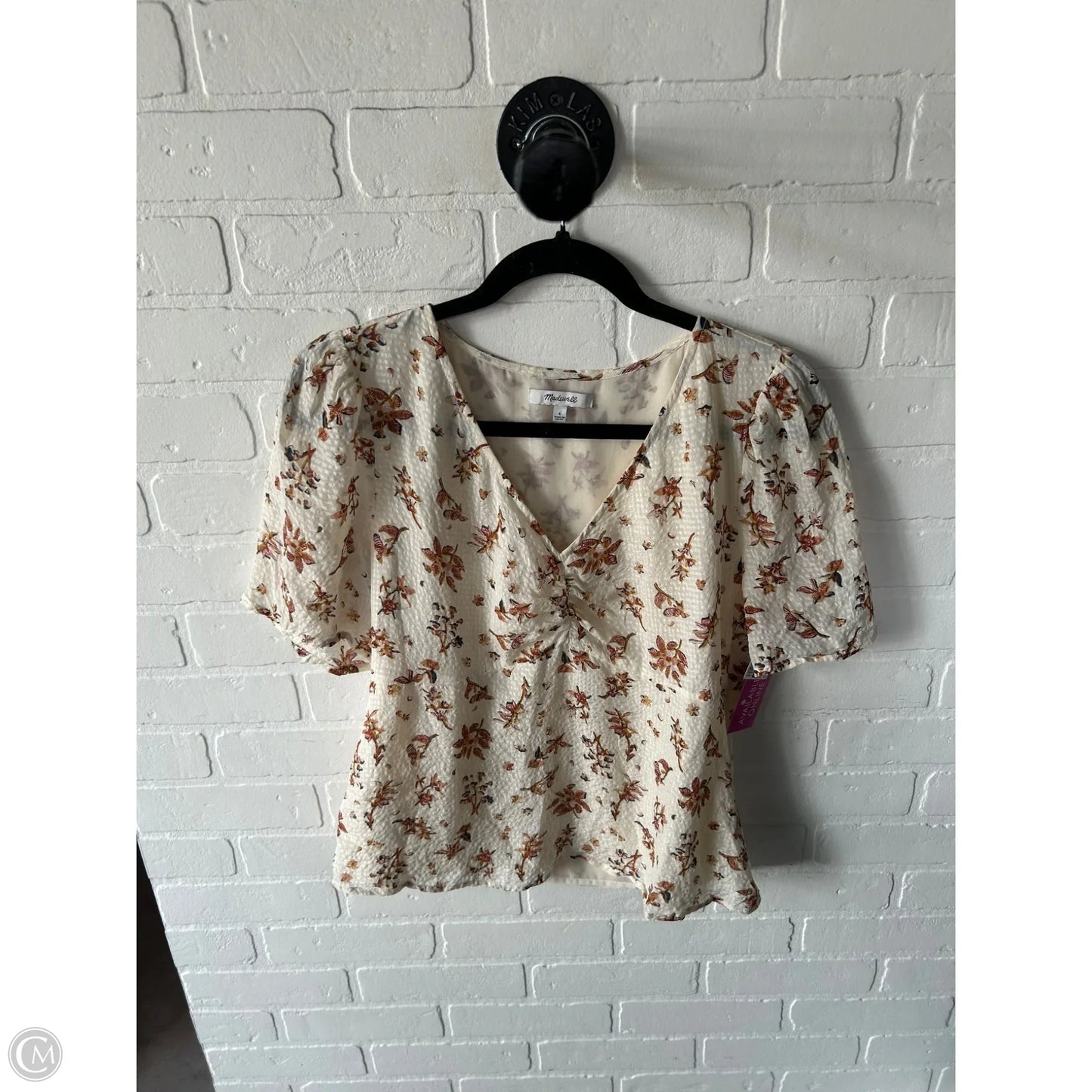 Top Short Sleeve By Madewell In Tan, Size: S