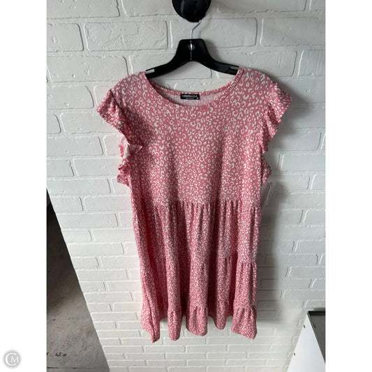 Dress Casual Short By Heimish Usa In Pink & White, Size: 2x