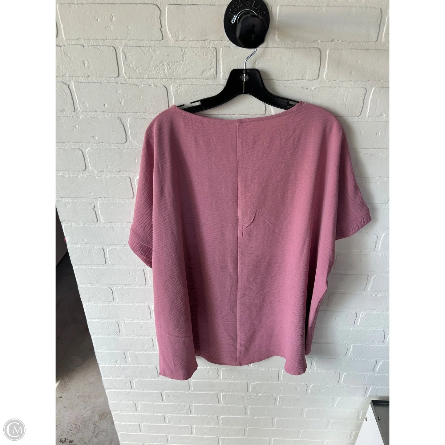 Top Short Sleeve By Zenana In Pink, Size: 2x