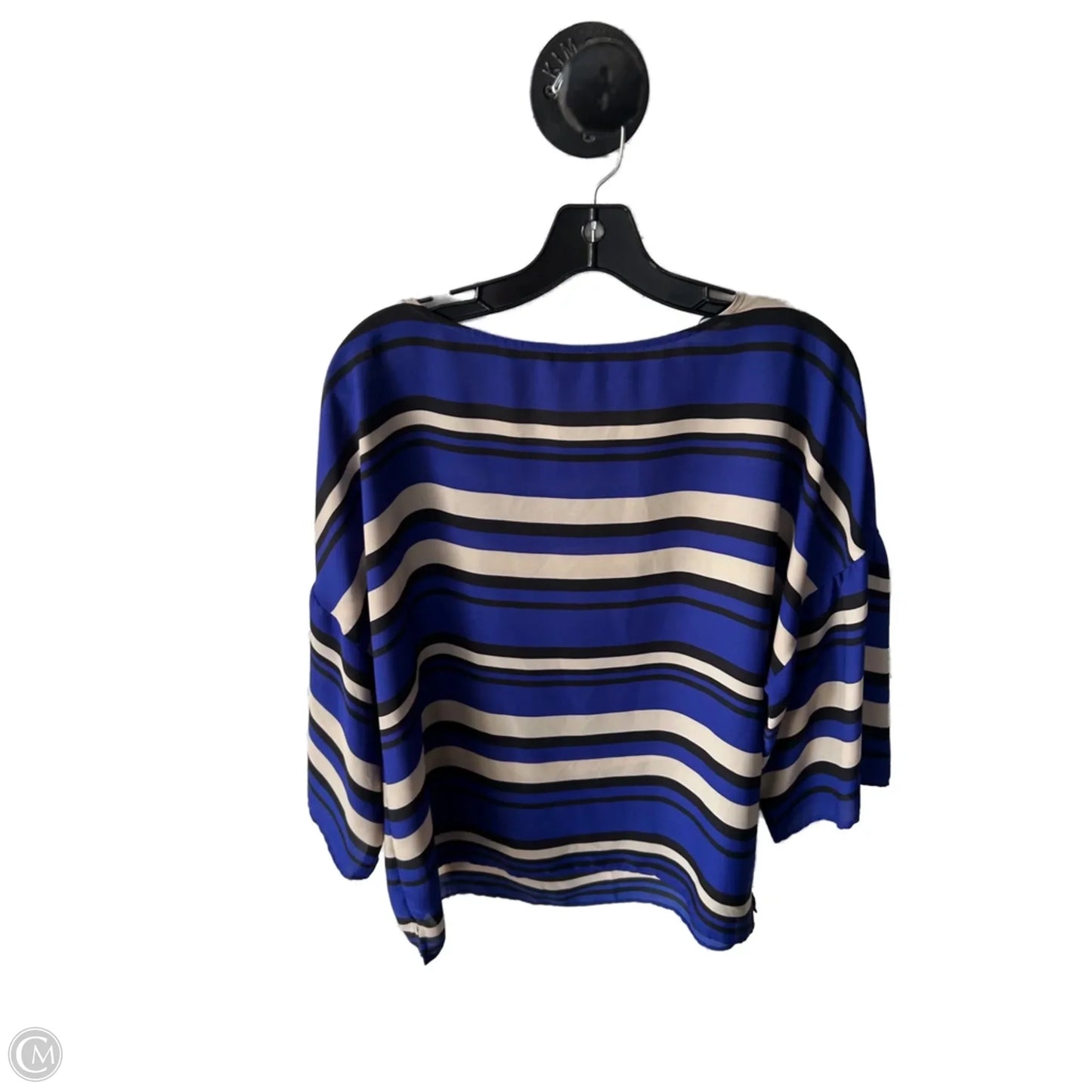 Top Short Sleeve By Vince Camuto In Blue & Tan, Size: M