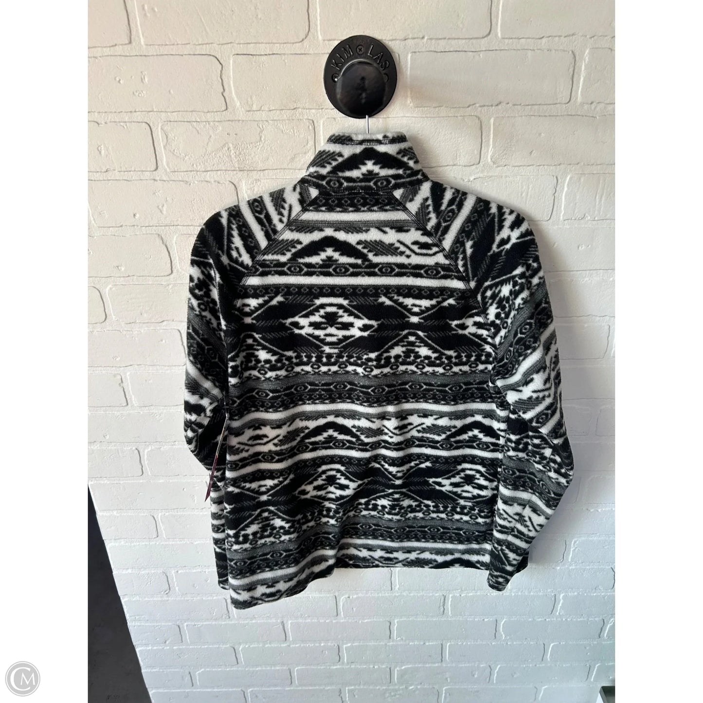 Jacket Fleece By Eddie Bauer In Black & White, Size: L