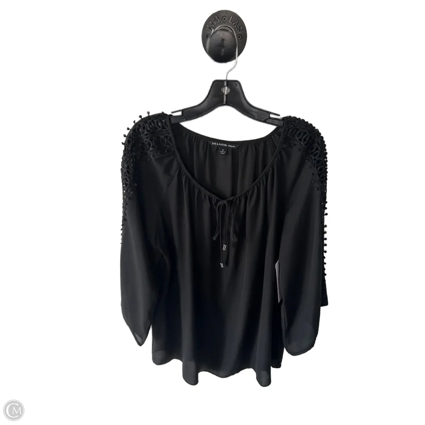 Top Long Sleeve By Zac And Rachel In Black, Size: 1x
