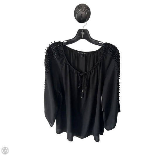 Top Long Sleeve By Zac And Rachel In Black, Size: 1x