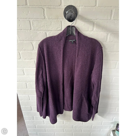 Sweater Cardigan By Eileen Fisher In Purple, Size: L