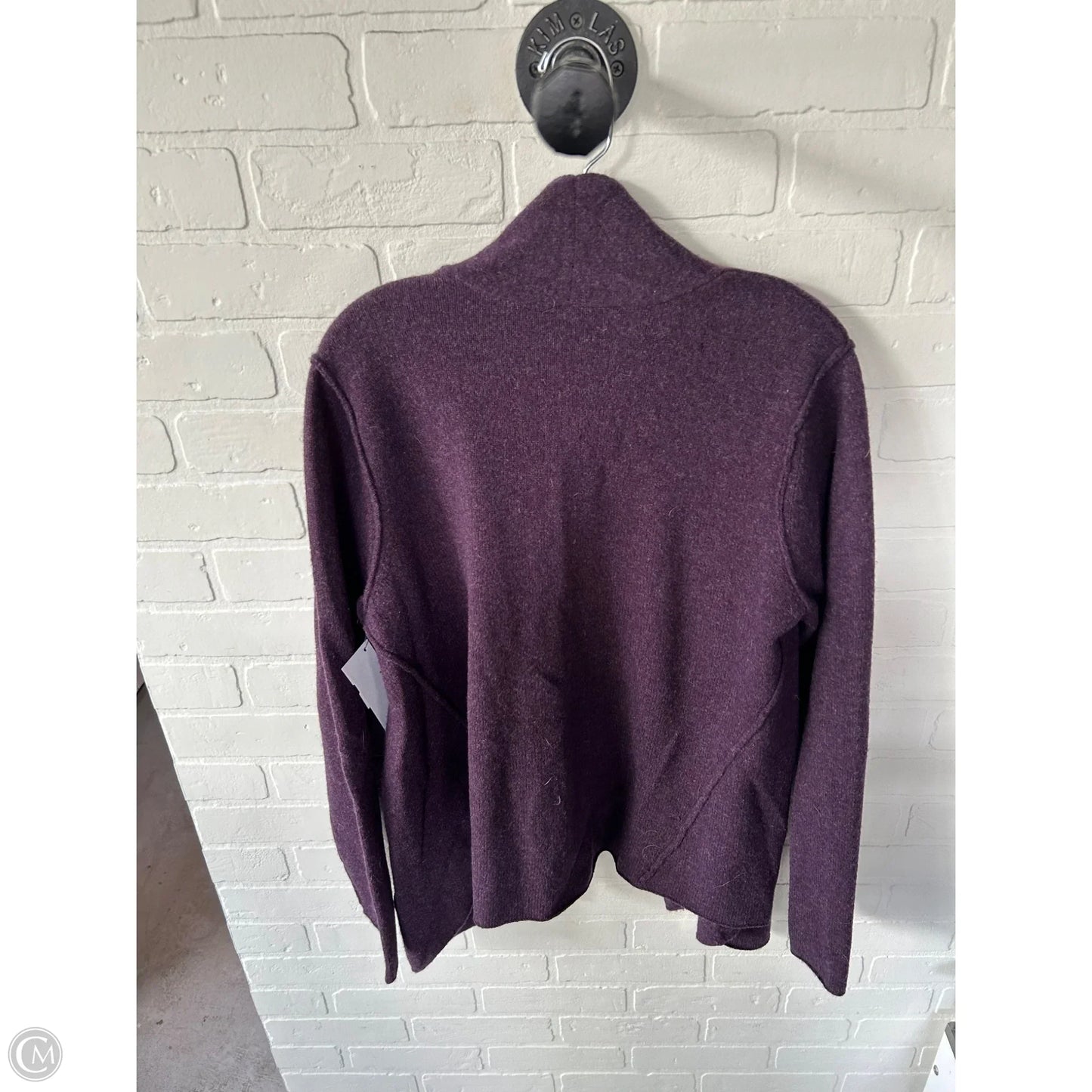 Sweater Cardigan By Eileen Fisher In Purple, Size: L
