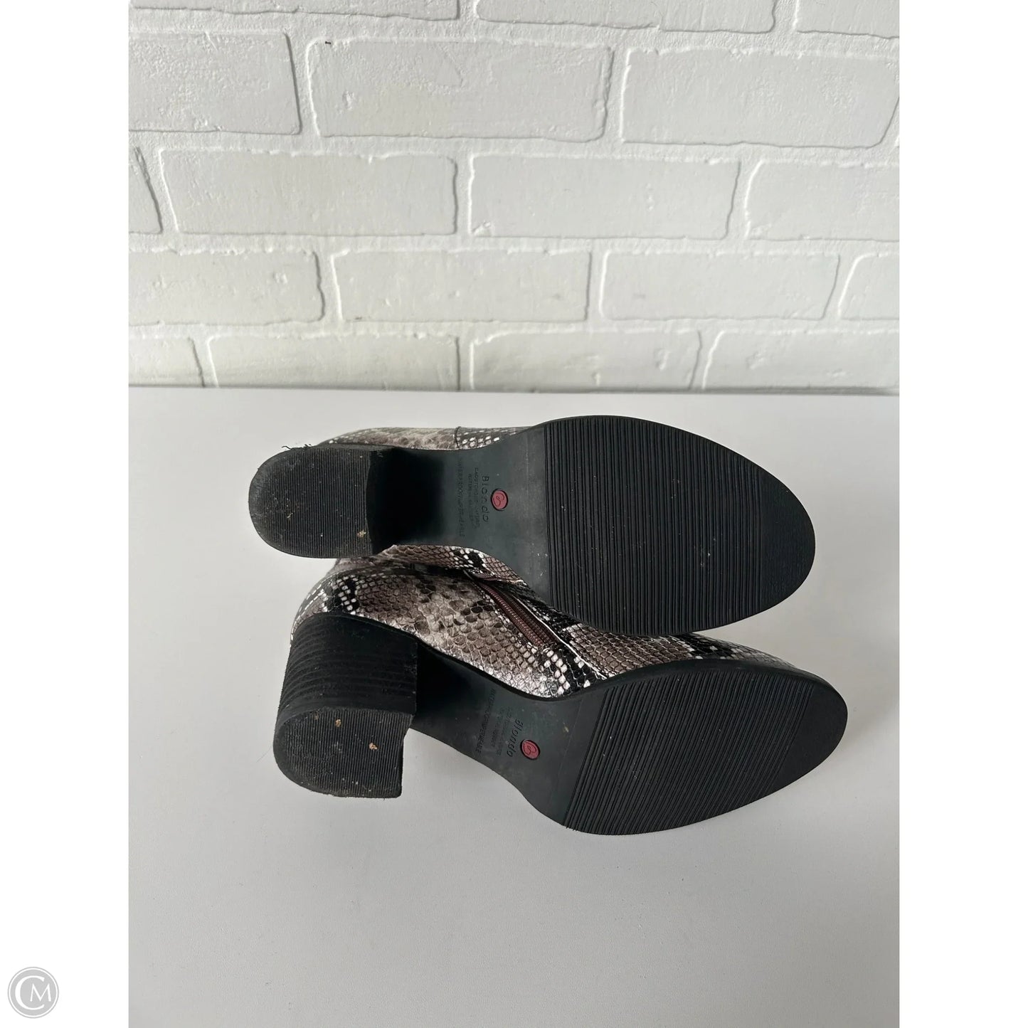 Boots Ankle Heels By Blondo In Snakeskin Print, Size: 9