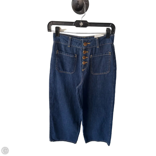 Jeans Wide Leg By Zara In Blue Denim, Size: 2