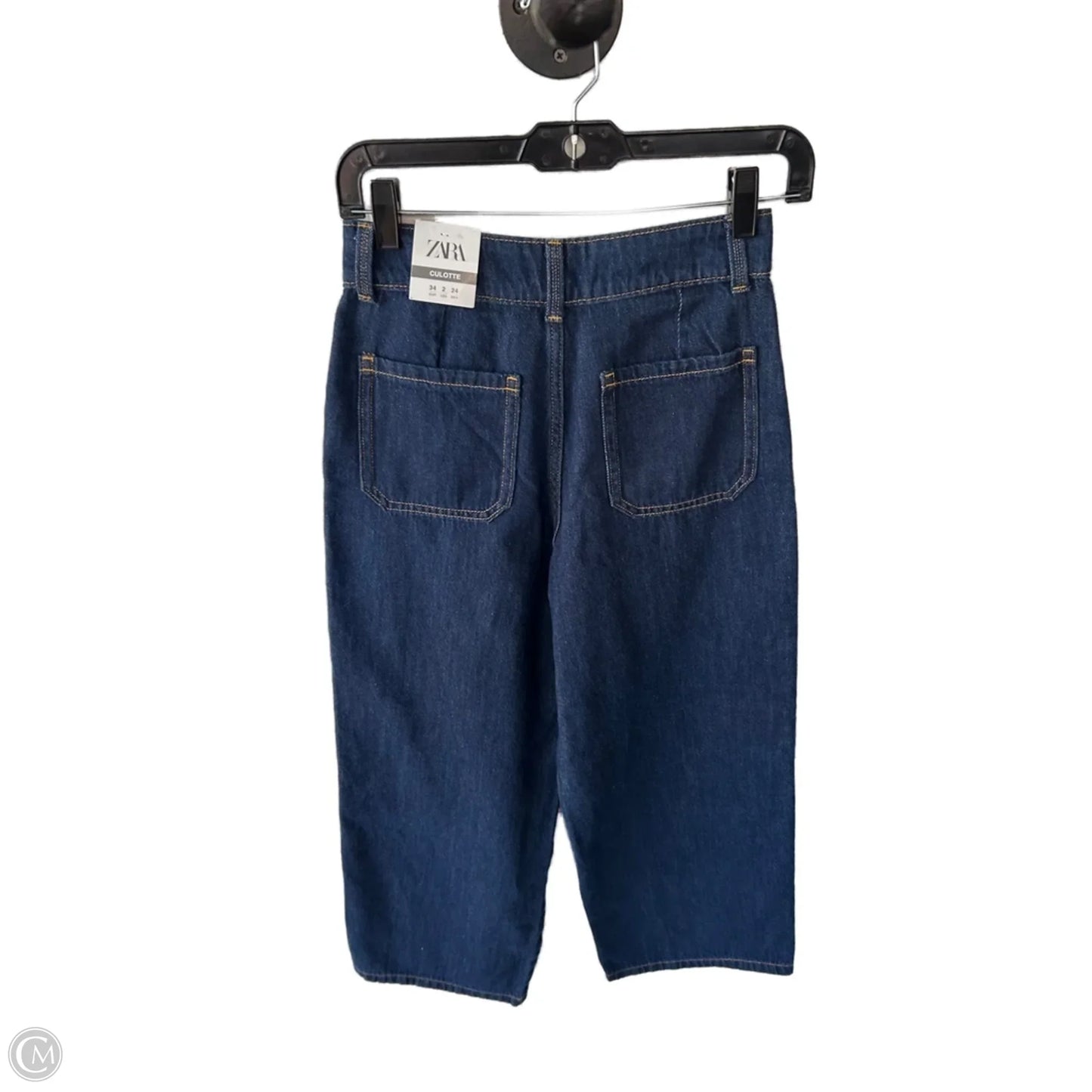 Jeans Wide Leg By Zara In Blue Denim, Size: 2