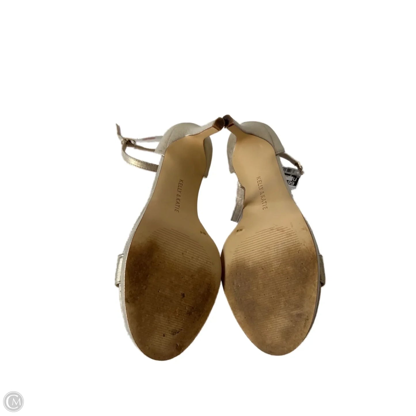 Sandals Heels Stiletto By Kelly And Katie In Gold, Size: 9