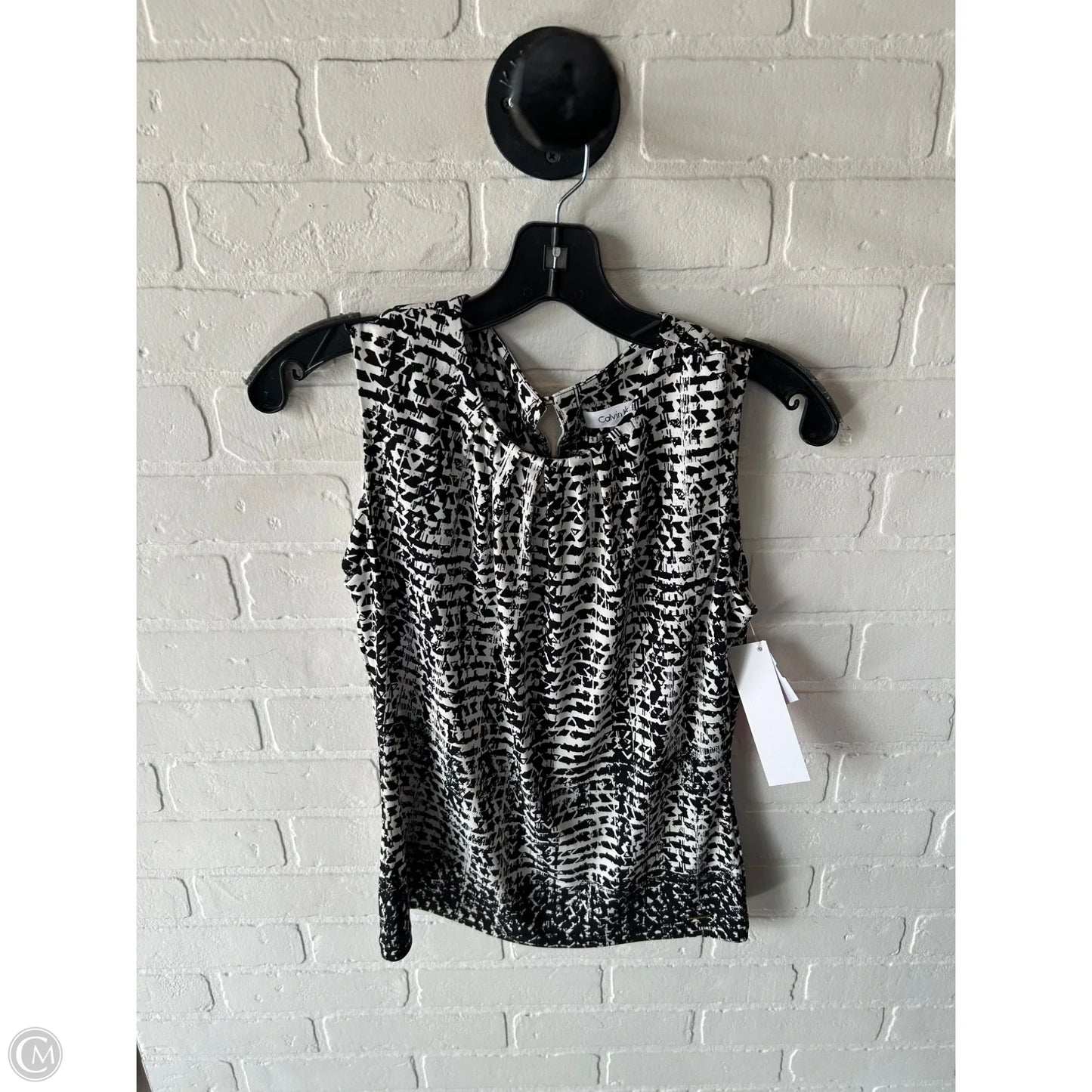 Top Sleeveless By Calvin Klein In Black & White, Size: Xs