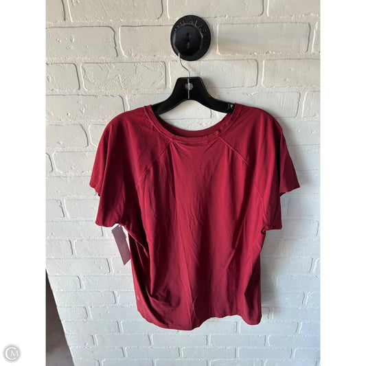 Athletic Top Short Sleeve By Athleta In Red, Size: L