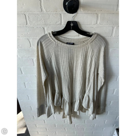 Top Long Sleeve By Wrangler In Tan, Size: S