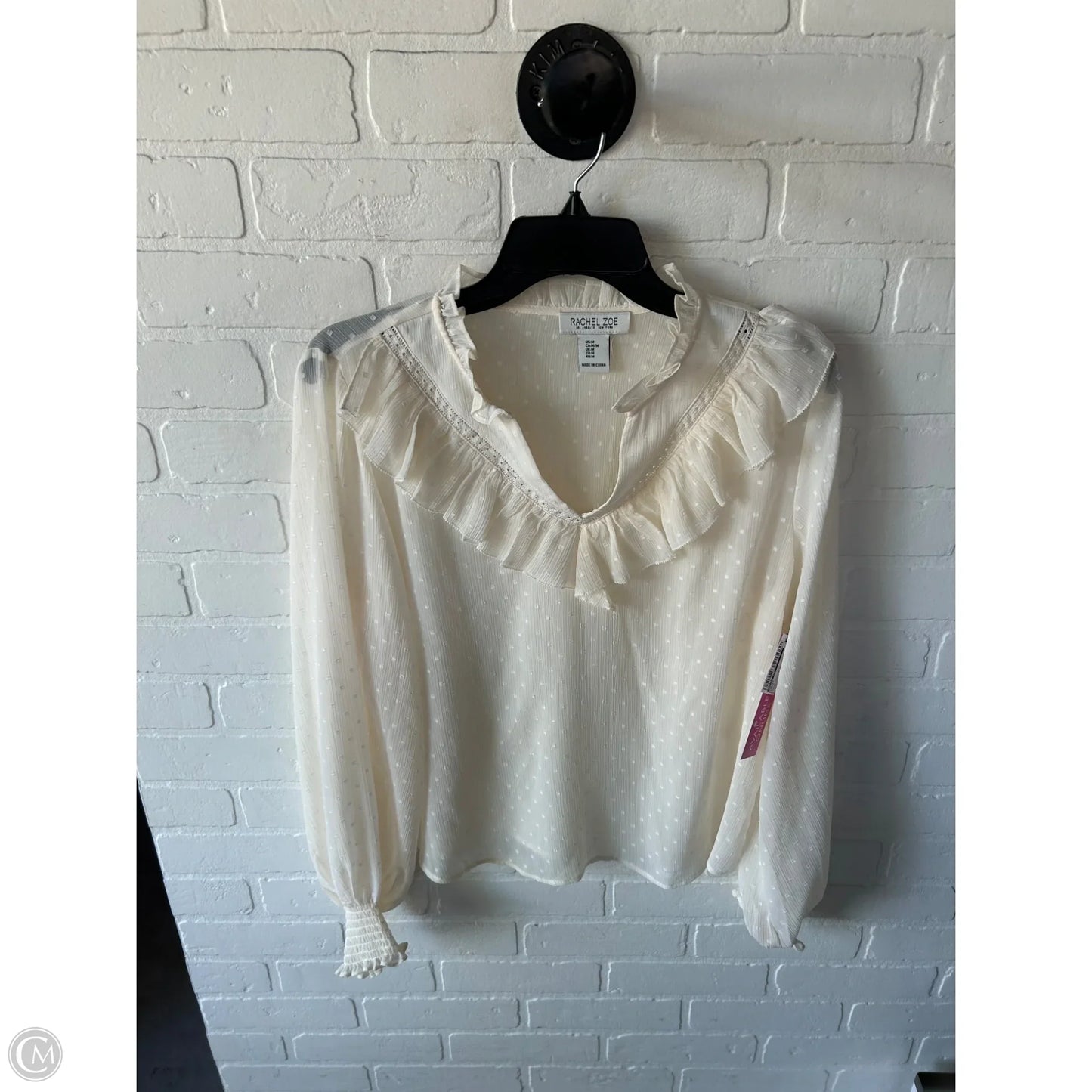 Top Long Sleeve By Rachel Zoe In Cream, Size: M