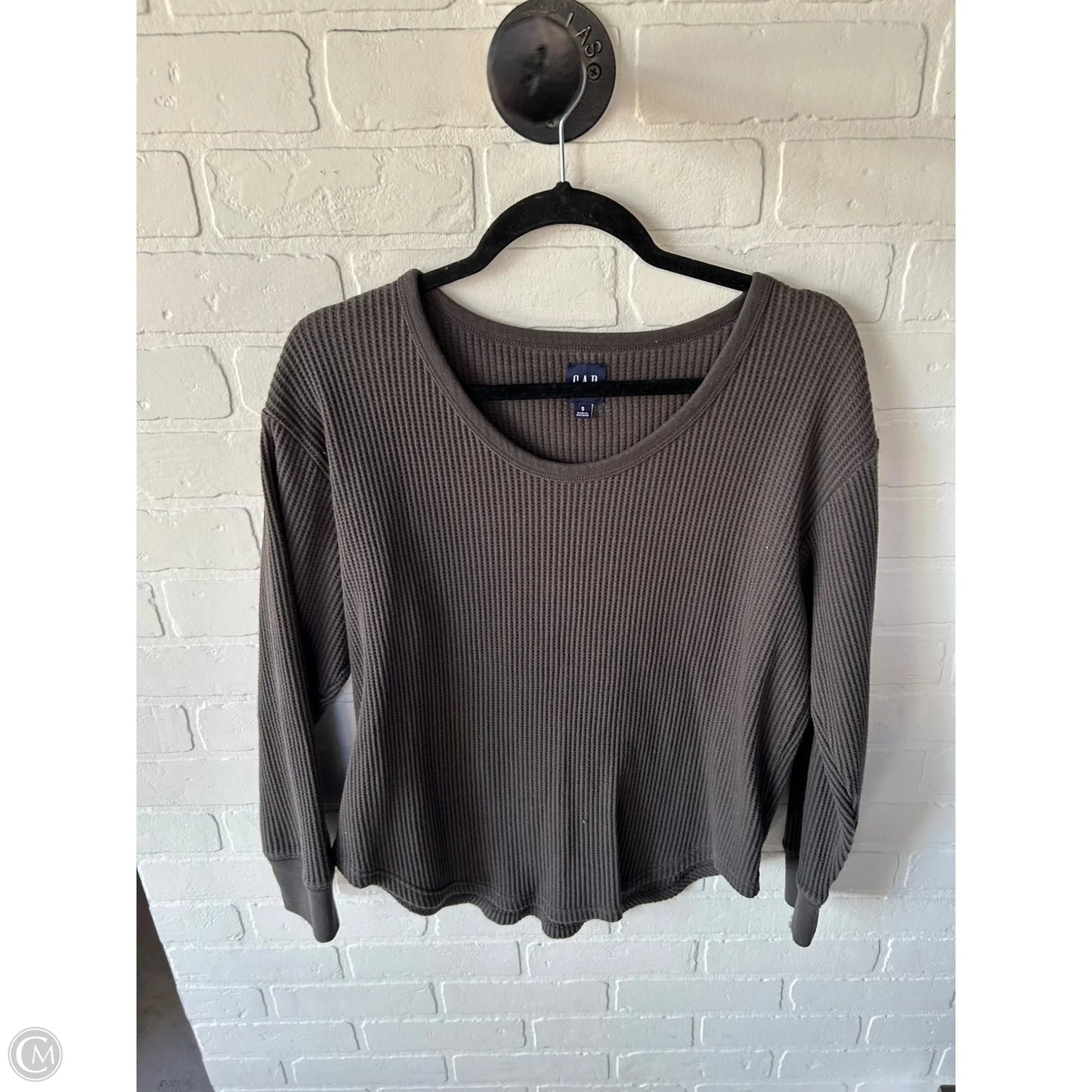 Top Long Sleeve Basic By Gap In Grey, Size: S