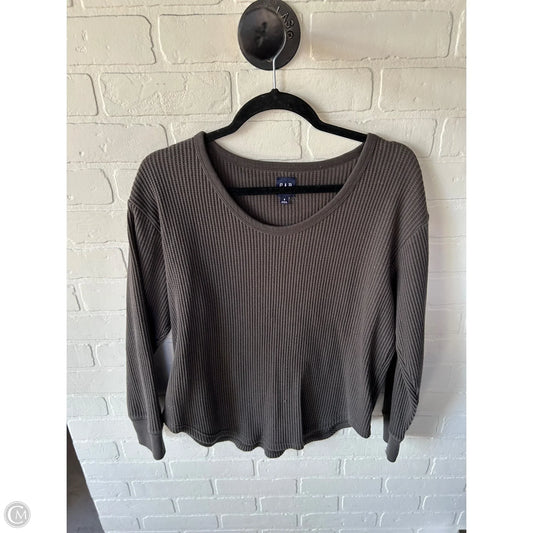 Top Long Sleeve Basic By Gap In Grey, Size: S