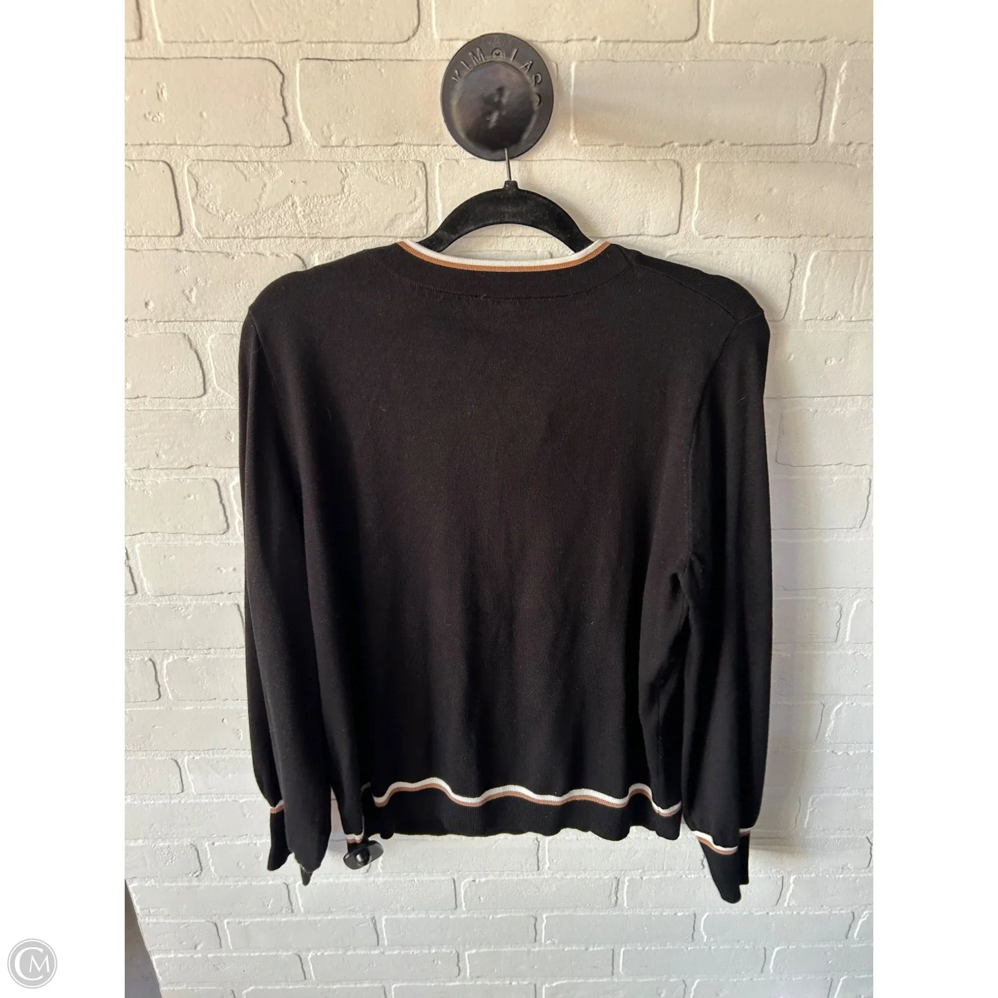 Sweater By Adrianna Papell In Black & Brown, Size: Xl