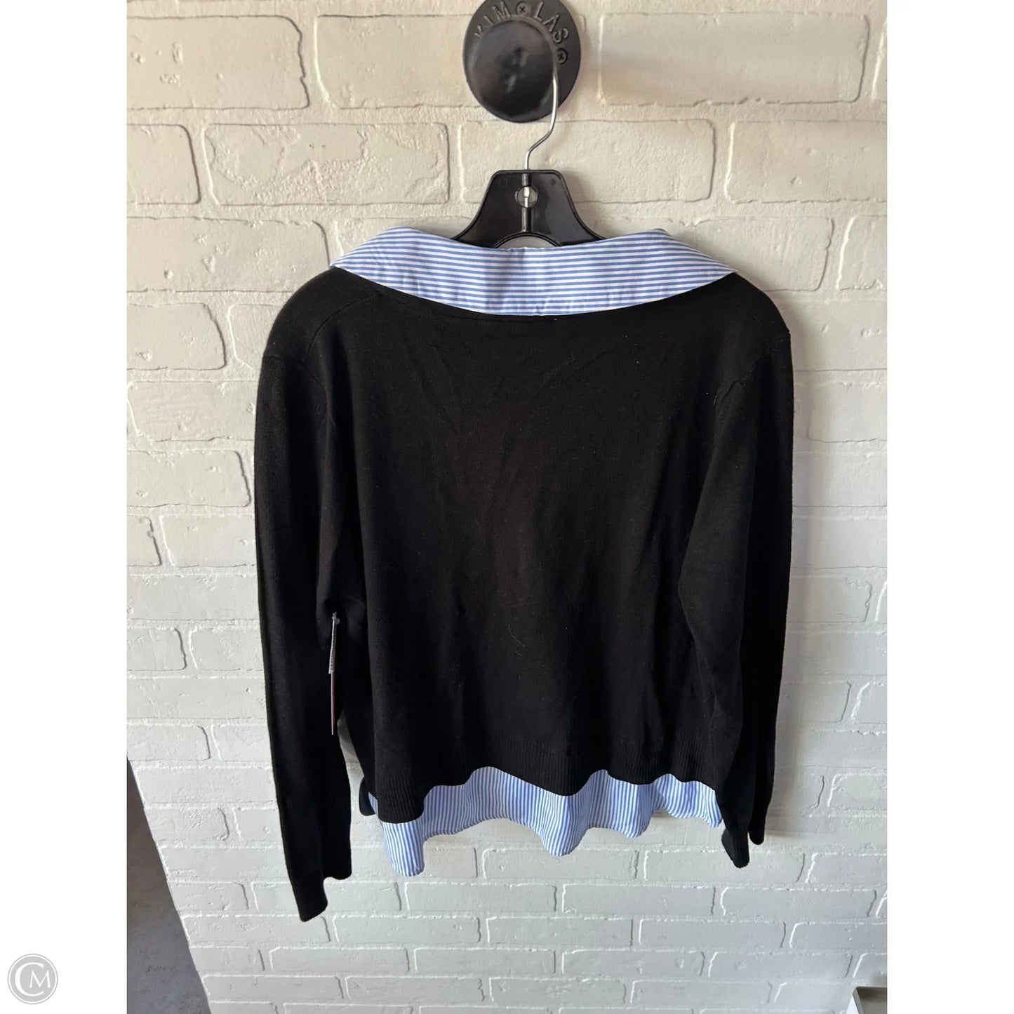 Sweater By Sioni In Black & Blue, Size: Xl