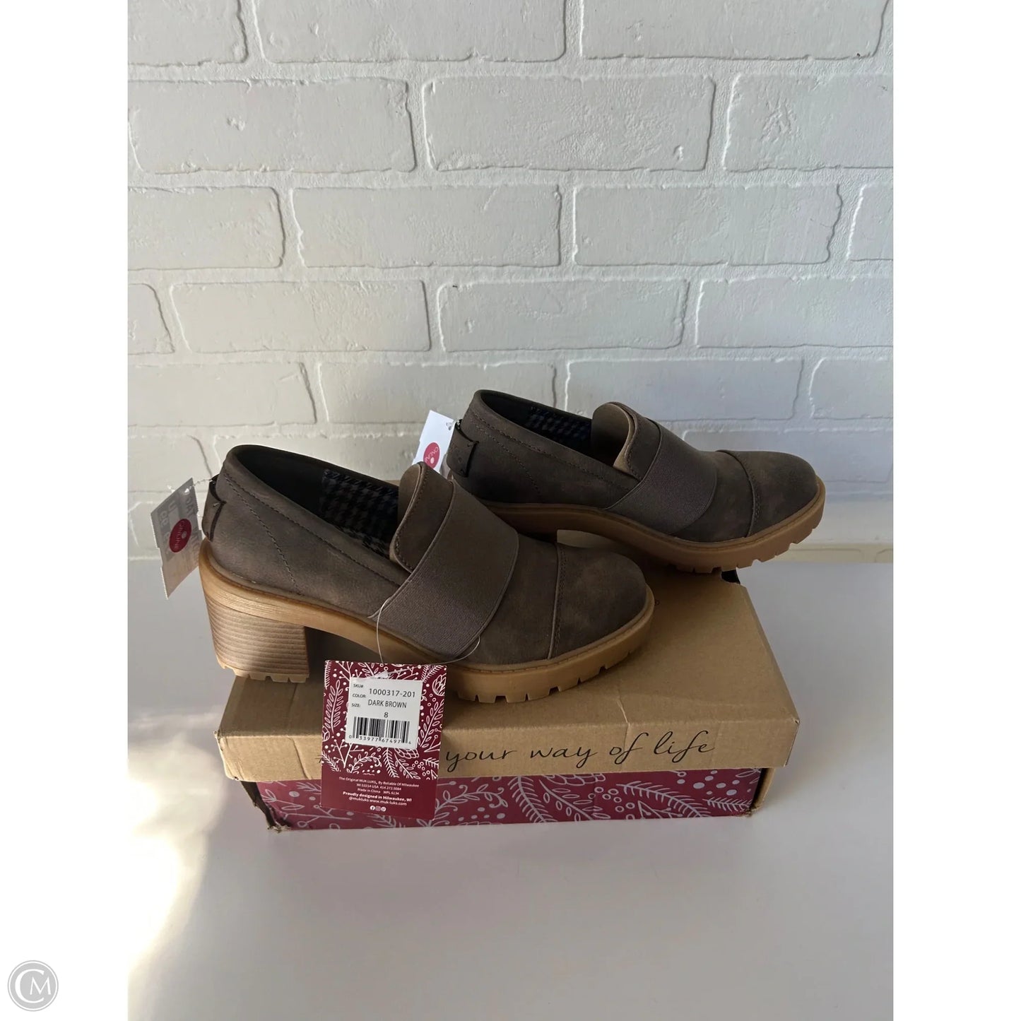 Shoes Heels Block By Muk Luks In Brown, Size: 8
