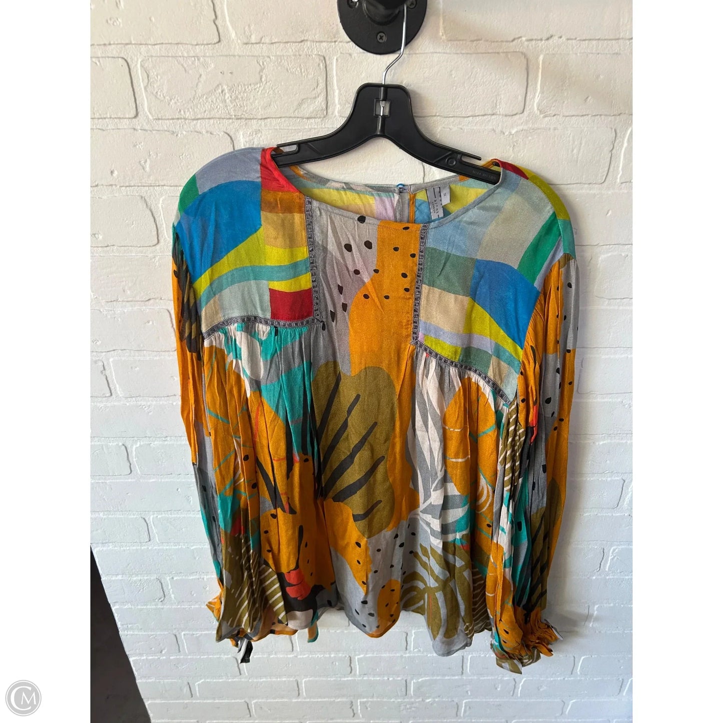 Top Long Sleeve By Blank London In Blue & Orange, Size: 1x