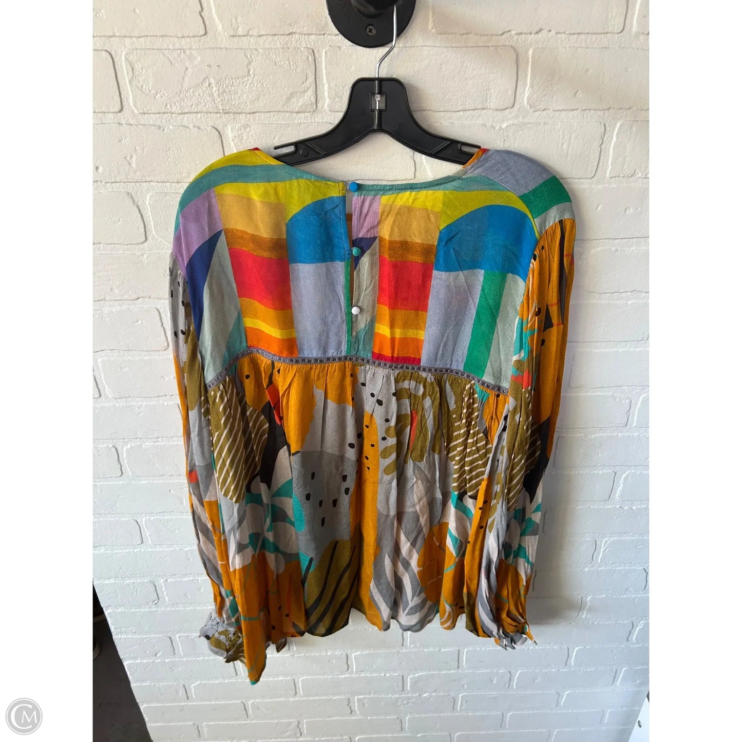 Top Long Sleeve By Blank London In Blue & Orange, Size: 1x