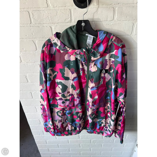 Athletic Jacket By Reebok In Green & Pink, Size: Xxl