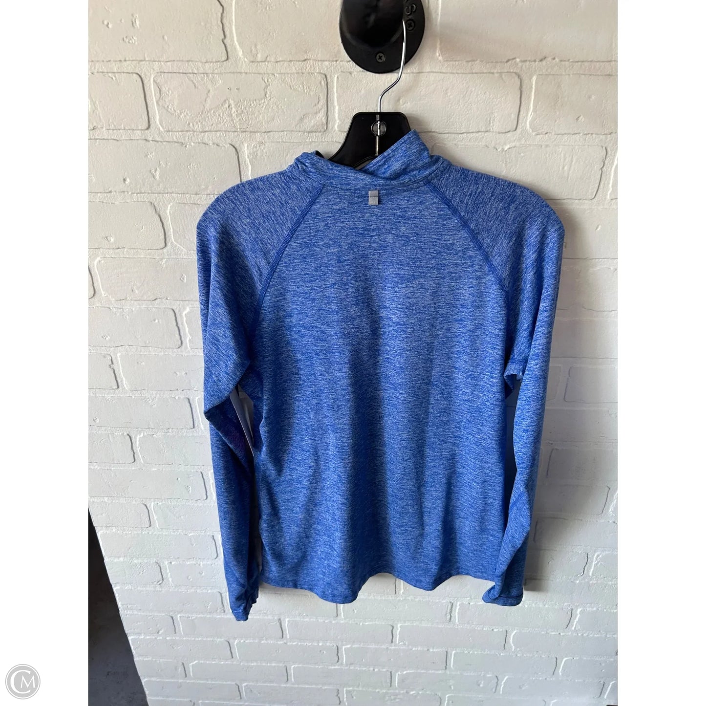 Athletic Top Long Sleeve Collar By Nike In Blue, Size: M