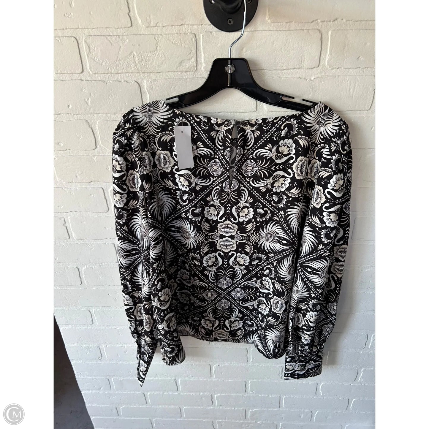 Top Long Sleeve By Ann Taylor In Black & Tan, Size: S