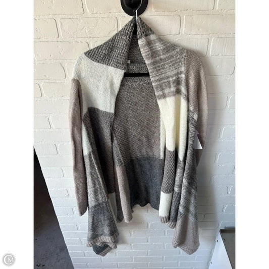 Sweater Cardigan By Chicos In Grey & Tan, Size: M
