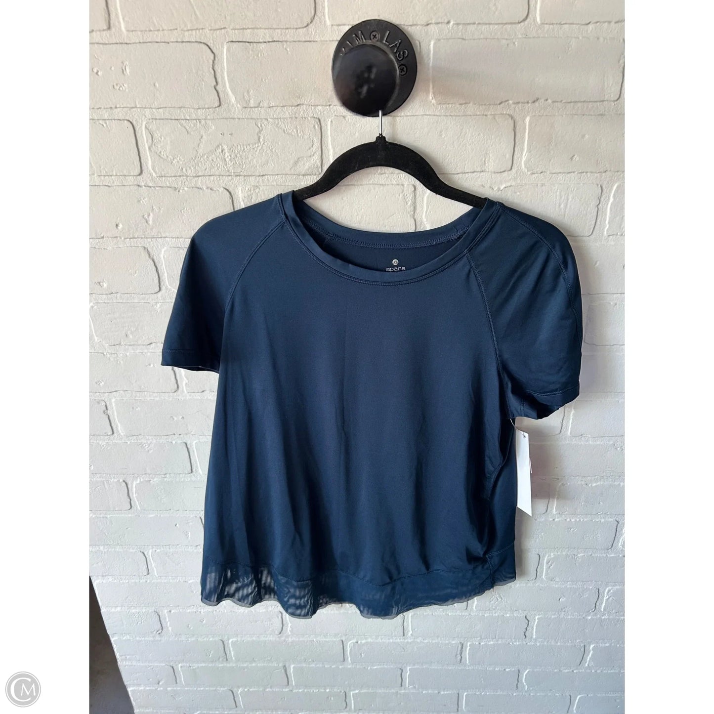 Athletic Top Short Sleeve By Apana In Blue, Size: M