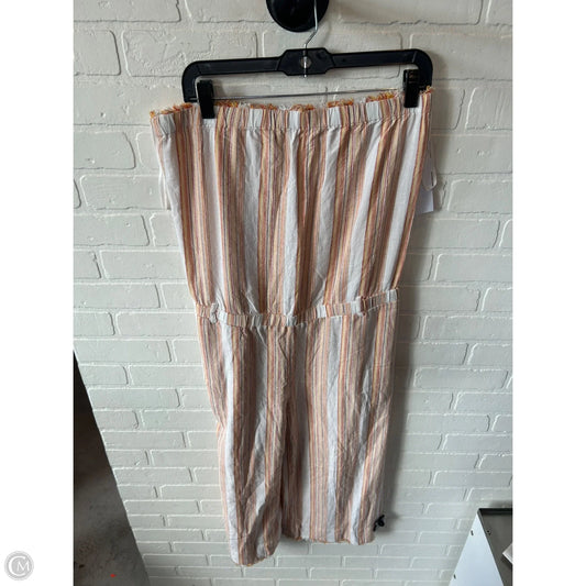 Jumpsuit By Cloth & Stone In Orange & White, Size: L