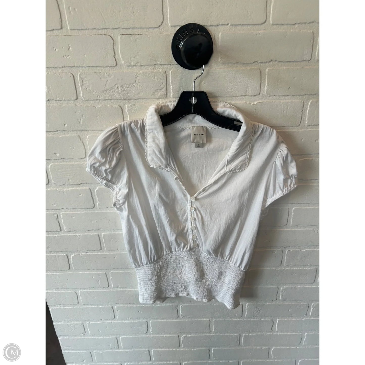 Top Short Sleeve By Maeve In White, Size: S