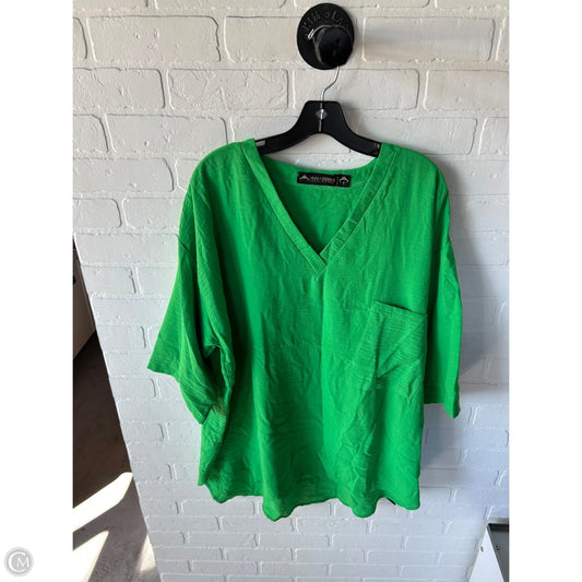 Top 3/4 Sleeve By Clothes Mentor In Green, Size: 3x
