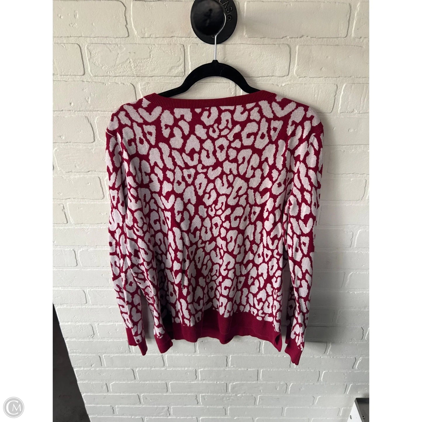 Sweater By Loft In Red & White, Size: L