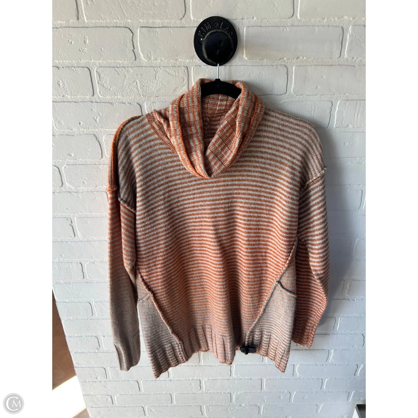 Sweater By Cabi In Orange & Tan, Size: S