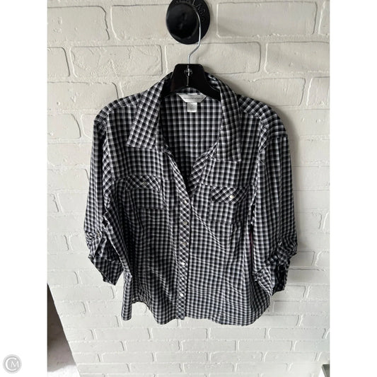 Top 3/4 Sleeve By Christopher And Banks In Black & White, Size: Xl