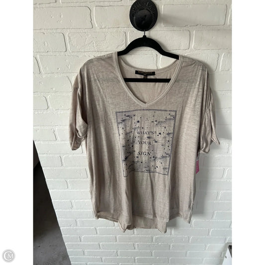 Top Short Sleeve By Clothes Mentor In Tan, Size: M
