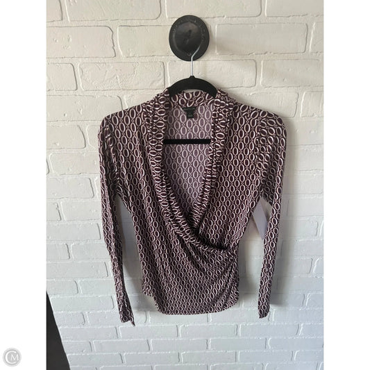 Top Long Sleeve By Ann Taylor In Red & White, Size: S