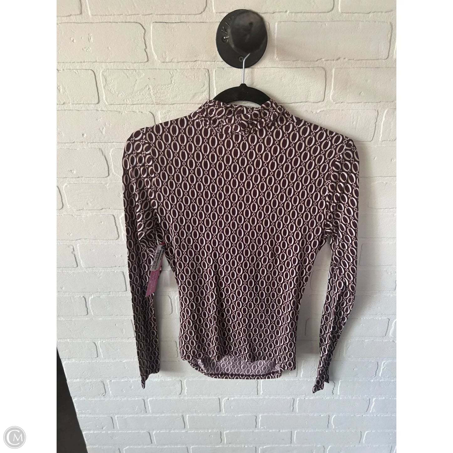 Top Long Sleeve By Ann Taylor In Red & White, Size: S