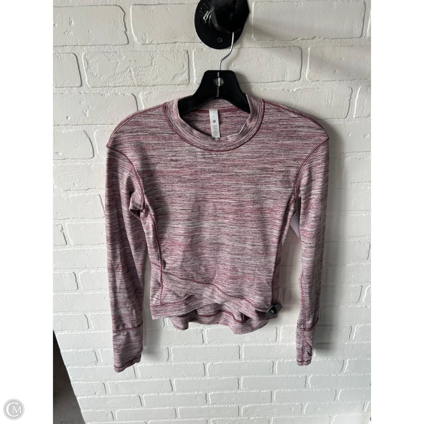 Athletic Top Long Sleeve Crewneck By Lululemon In Pink, Size: Xs