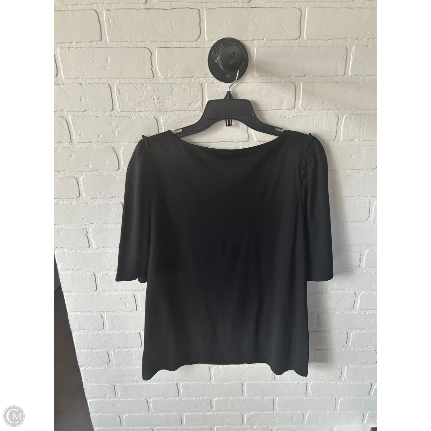 Top Short Sleeve By Talbots In Black, Size: L
