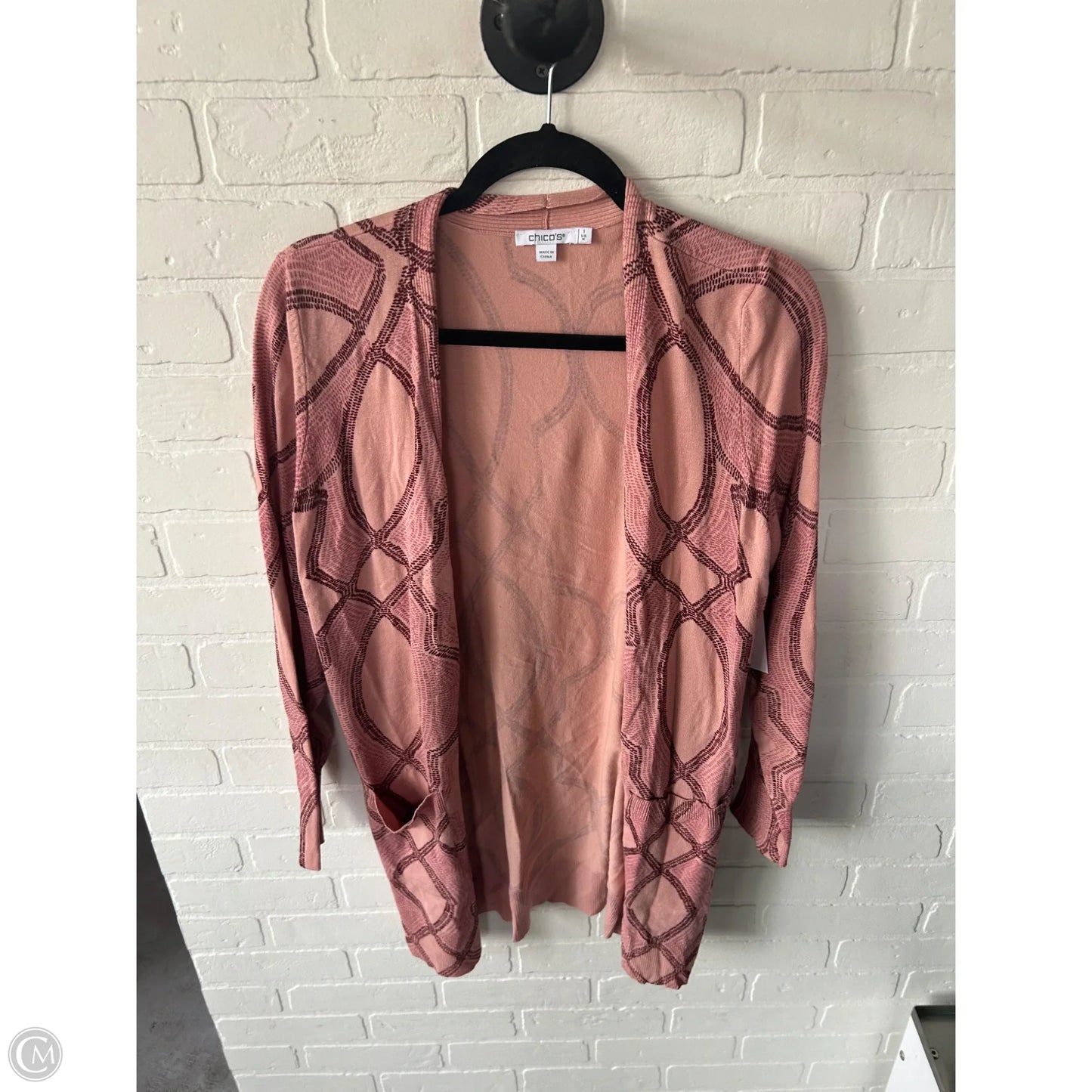 Sweater Cardigan By Chicos In Pink, Size: M