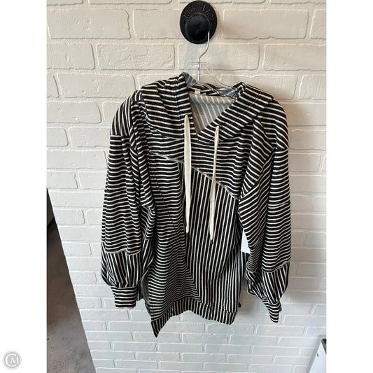 Sweatshirt Hoodie By Pilcro In Black & White, Size: M